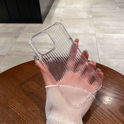 Fashion Simple Transparent Vertical Stripe Iphone Case