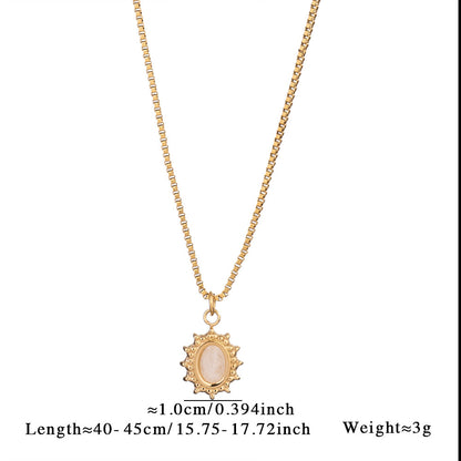 Collar sencillo de acero y titanio con piedras naturales y diseño de amor para mujer