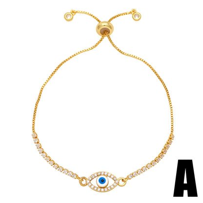 Pulsera geométrica de corazón, estrella y ojo de diablo para mujer