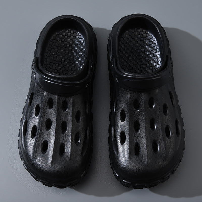 Zapatos casuales sin cordones de color liso con suela gruesa y suela de EVA antideslizante para hombre