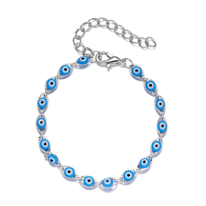 Women Fashion Casual Devil'S Eye Alloy Beads Bracelet