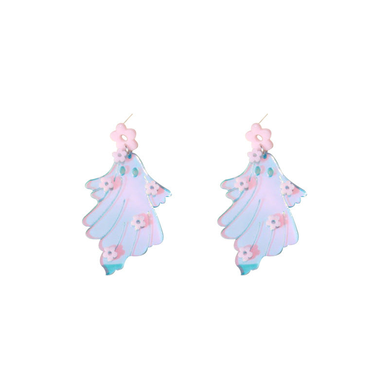 Boucles d'oreilles laser fantôme créatives pour femmes à la mode pour Halloween