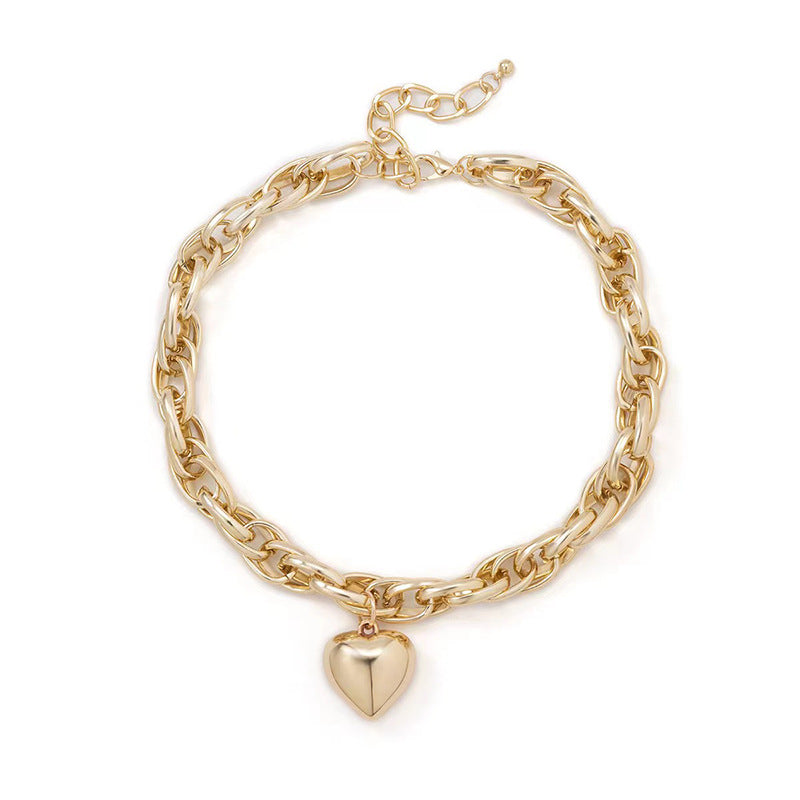 Collar con colgante de amor grueso e informal a la moda para mujer