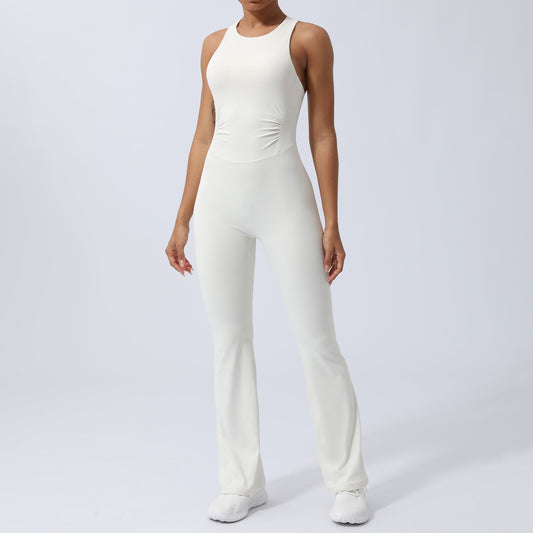Women Yoga Solid Color Quick-Dry Sports Jumpsuits
