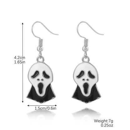 Halloween Women Creative Pumpkin Skull Bat Earrings