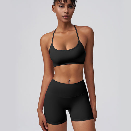 Solid Color Women's Yoga Two-Piece Sports Set