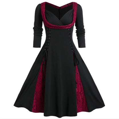 Robe gothique élégante en dentelle grande taille pour femme