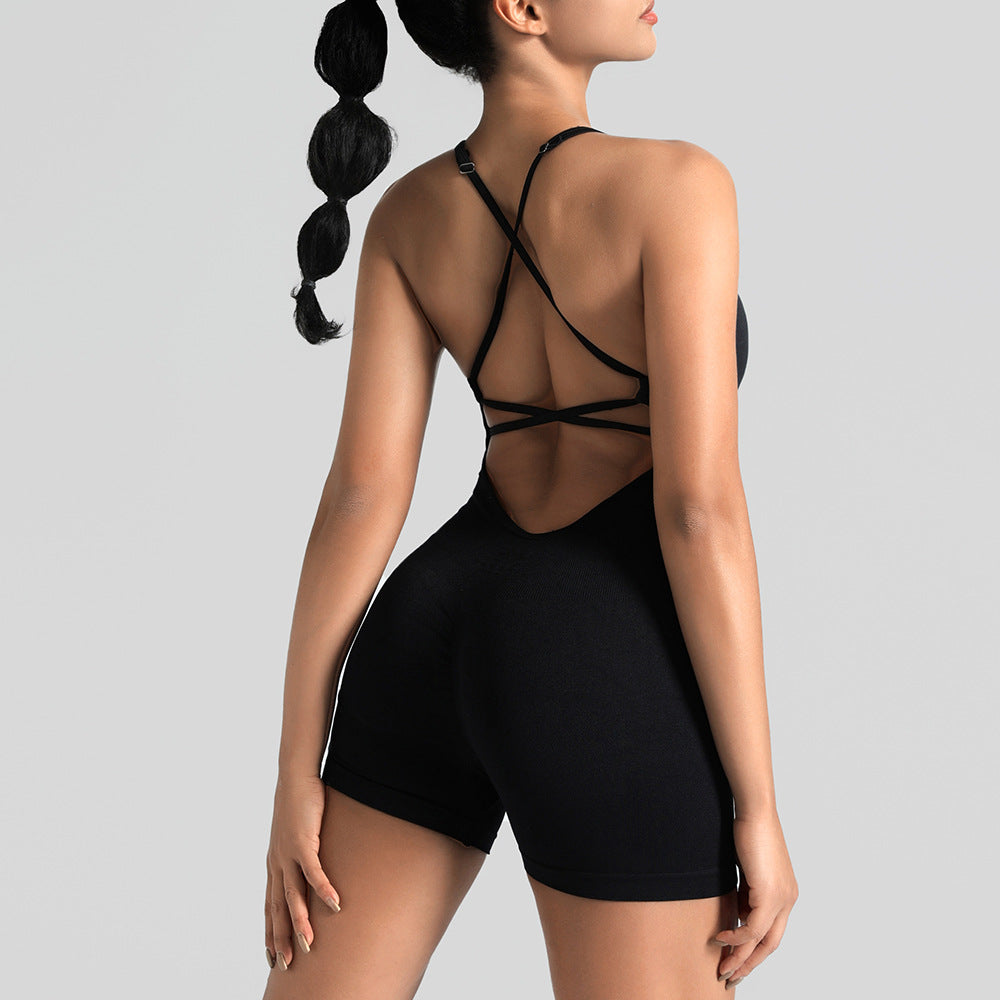 Women Fashion Backless Quick-Drying Yoga Rompers