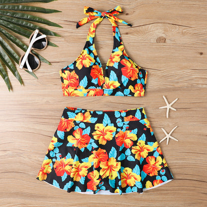 Maillot de bain bikini à lacets et imprimé tendance pour femme