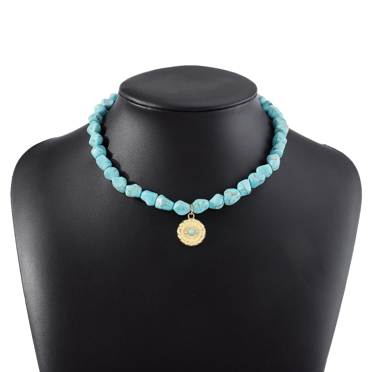 Bohemian Irregular Beaded Turquoise Necklace