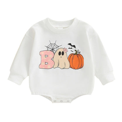 Pelele con estampado de calabaza de Halloween para niños y niñas