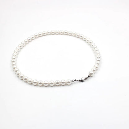 Collar de perlas de imitación de moda simple con cadena de clavícula de cobre