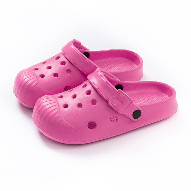 Pantuflas antideslizantes de color liso informales a la moda para mujer