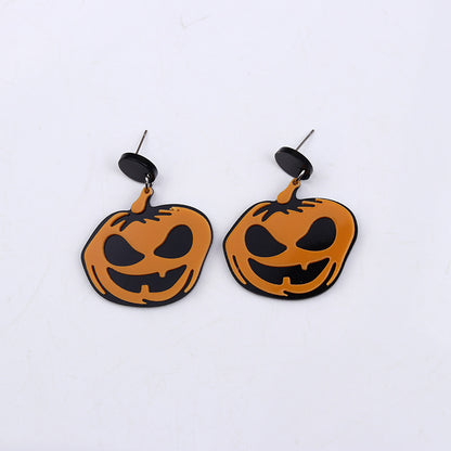 Halloween Women Funny Creative Pumpkin Ghost Earring