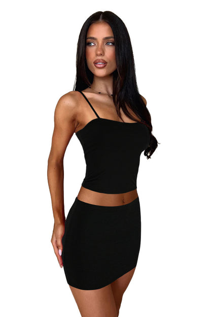 Women Fashion Leopard Printed Camisole and Skirt Two-Piece Set