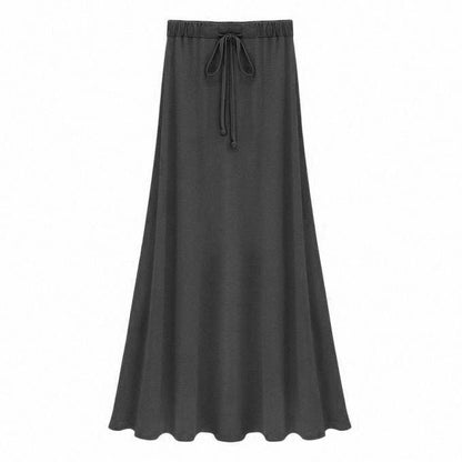 Falda larga informal de color liso a la moda para mujer