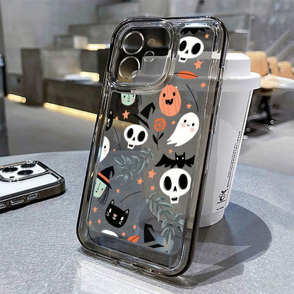 Women Cartoon Ghost Pumpkin Apple TPU Phone Case