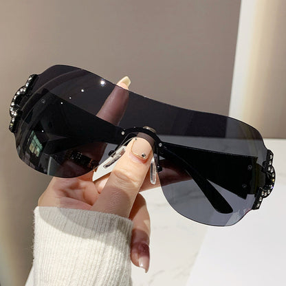 Gafas de sol de moda de una pieza sin marco Y2K