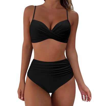 Women Fashion Sexy Printed High Waist Bikini Shorts Swimsuit