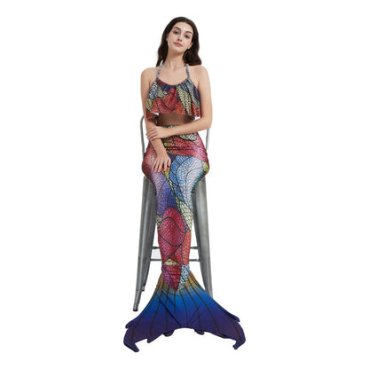 Women Cartoon Mermaid Strapless Fish Tail Cosplay Costume