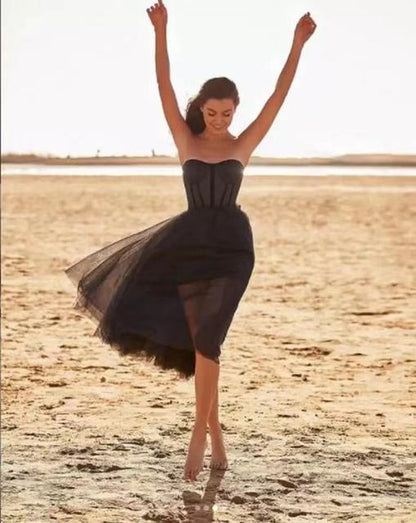 Vestido de fiesta elegante de encaje tubo midi para mujer