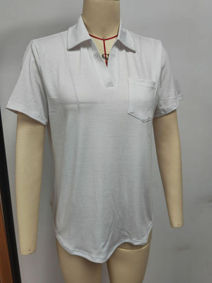 T-shirt basique à manches courtes pour femme, couleur unie, printemps et été