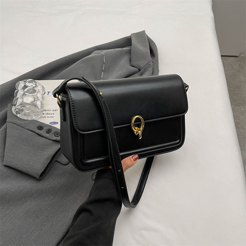 Fashion Solid Color Flip Square Shoulder Bag