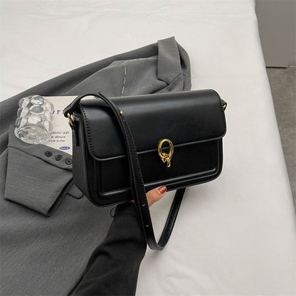 Fashion Solid Color Flip Square Shoulder Bag