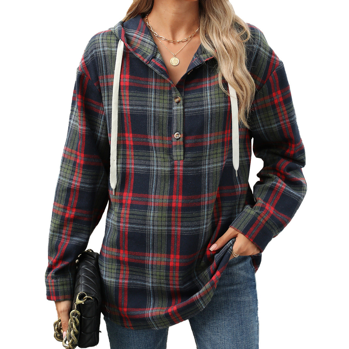 Women Casual Autumn And Winter Loose Long Sleeve Hooded Coat
