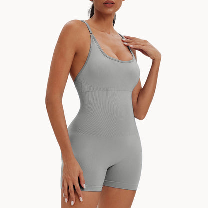 Women Sexy Solid Color Seamless Yoga Rompers