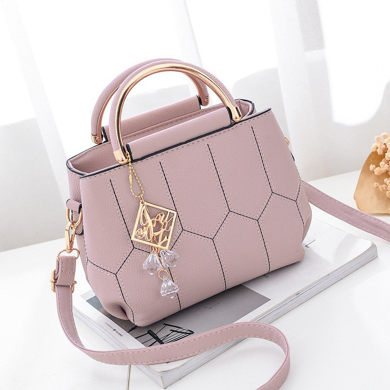 Bolso de mano con bordado de color liso, sencillo e informal, a la moda para mujer