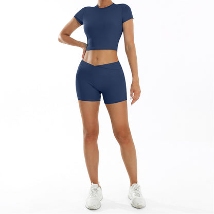 Women Yoga Solid Color Sports Two-Piece Set