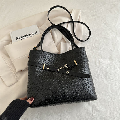 Bolso de mano de gran capacidad de color sólido de moda