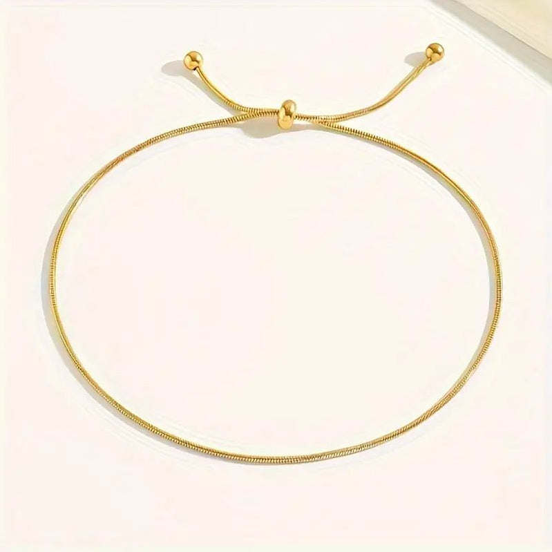 Adjustable Simple Alloy Anklet - Gold