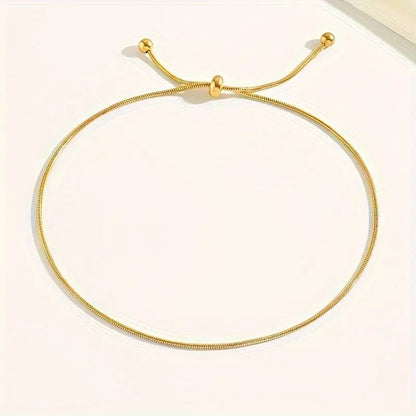 Adjustable Simple Alloy Anklet - Gold