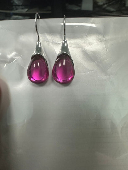 Women Fashion Drop-Shaped Cat Eye Earrings in Solid Colors