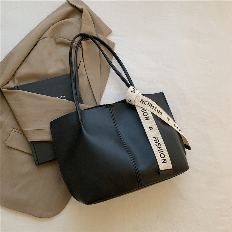 Bolso de mano retro informal de color sólido para mujer