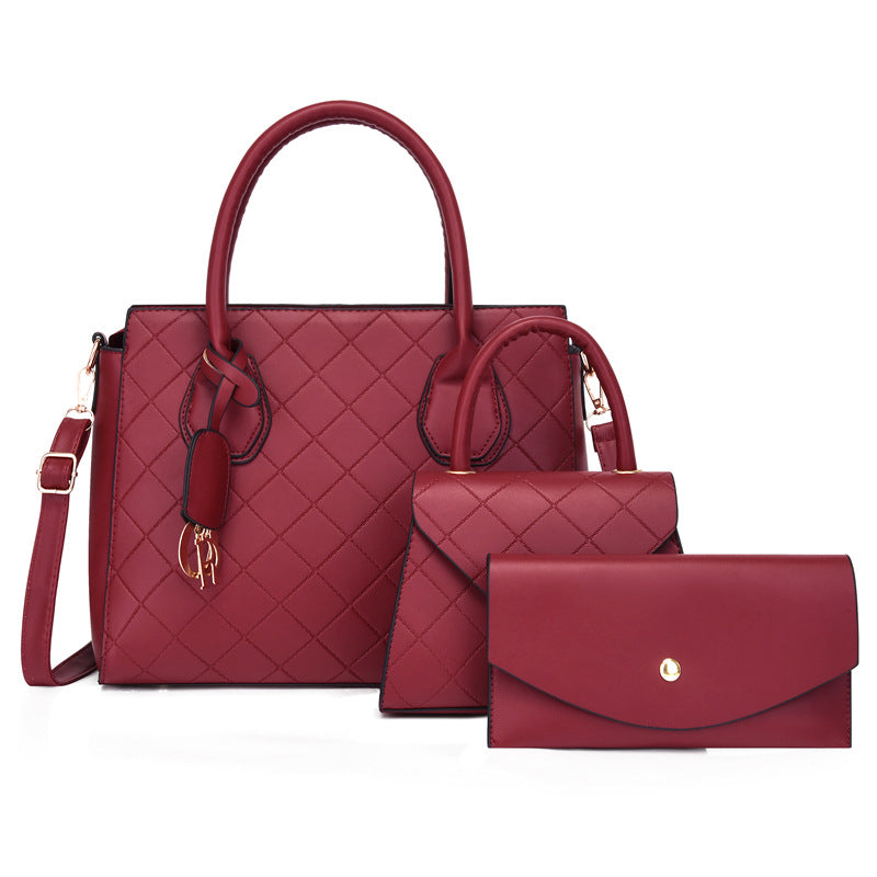 Ensemble de trois sacs à main tendance de grande capacité, couleur unie