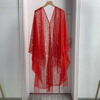 Chal de encaje de verano para mujer, moda estilo bohemio