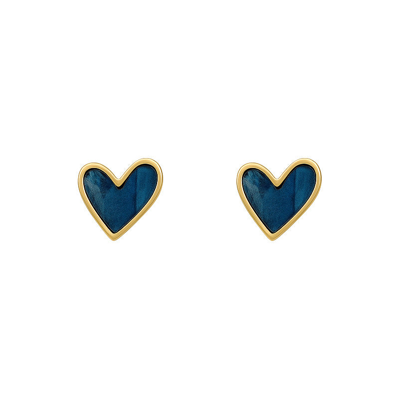 Women Fashion Simple Blue Love Earrings