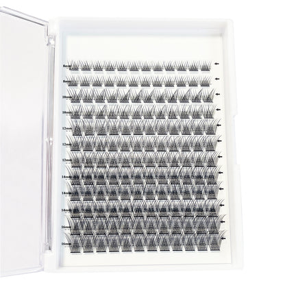 Faux cils auto-greffés segmentés à grappe unique, style dense en fibres chimiques