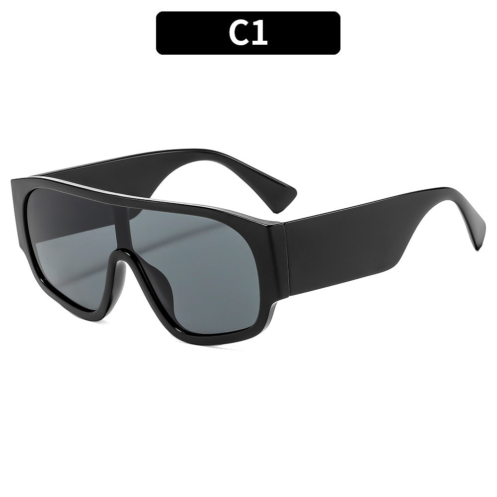 Fashion Outdoor Large Frame One-Body Lens Sunglasses