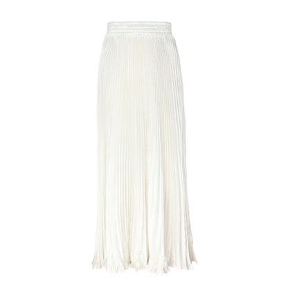 Women Fashion Solid Color Pleated Skirt in Cotton Silk
