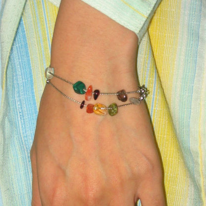 Women Personality Design Lucky Stacked Crystal Bracelet