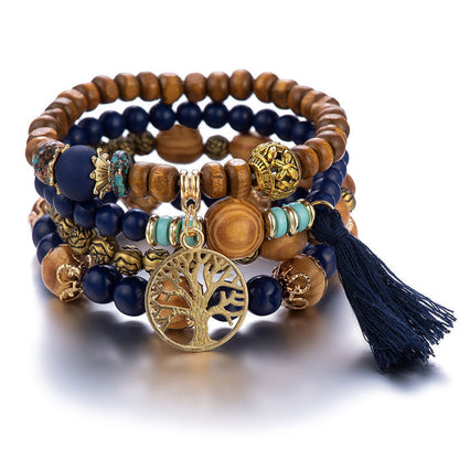 Bohemian Style Multi-Layer Wooden Beaded Bracelet