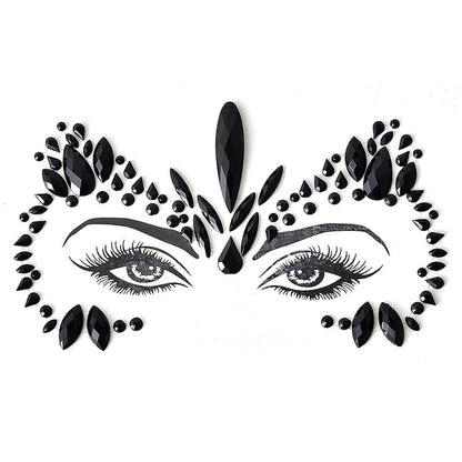 Autocollant en résine pour sourcils, décoration de visage, carnaval d'Halloween