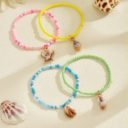 Multicolor Bohemian Mi Zhu Starfish Shell Sea Bracelet Set