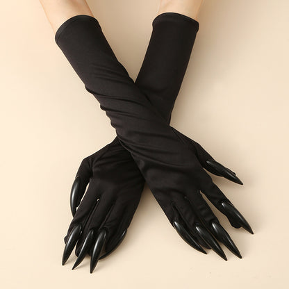 Gants longs en polyester pour la pratique des ongles à Halloween