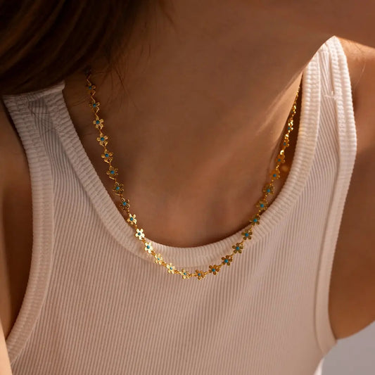 Women Fashion Metal Floral Necklace