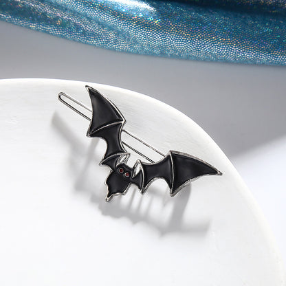 Horquillas de Halloween con diseño de murciélago negro y aceite de goteo para mujer